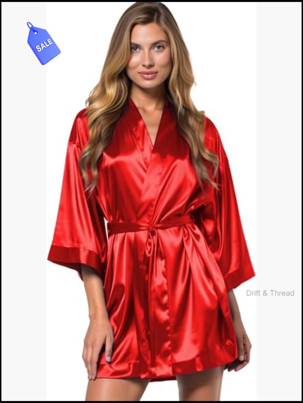 Silky Satin Kimono Robe - Short Loungewear Dressing Gown